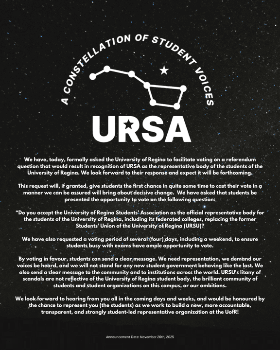 URSA Requests Formal Referendum